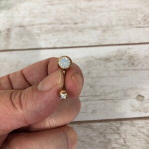 Ball Wrapped Simulated Opal Rose Gold Plated Belly Ring